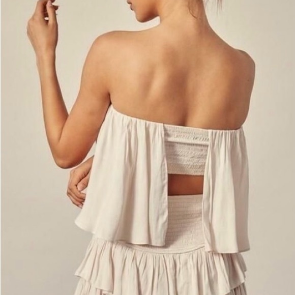 Womens Mustard Seed Monaco Ivory/Cream Satin Romper Sz M - Picture 2 of 7